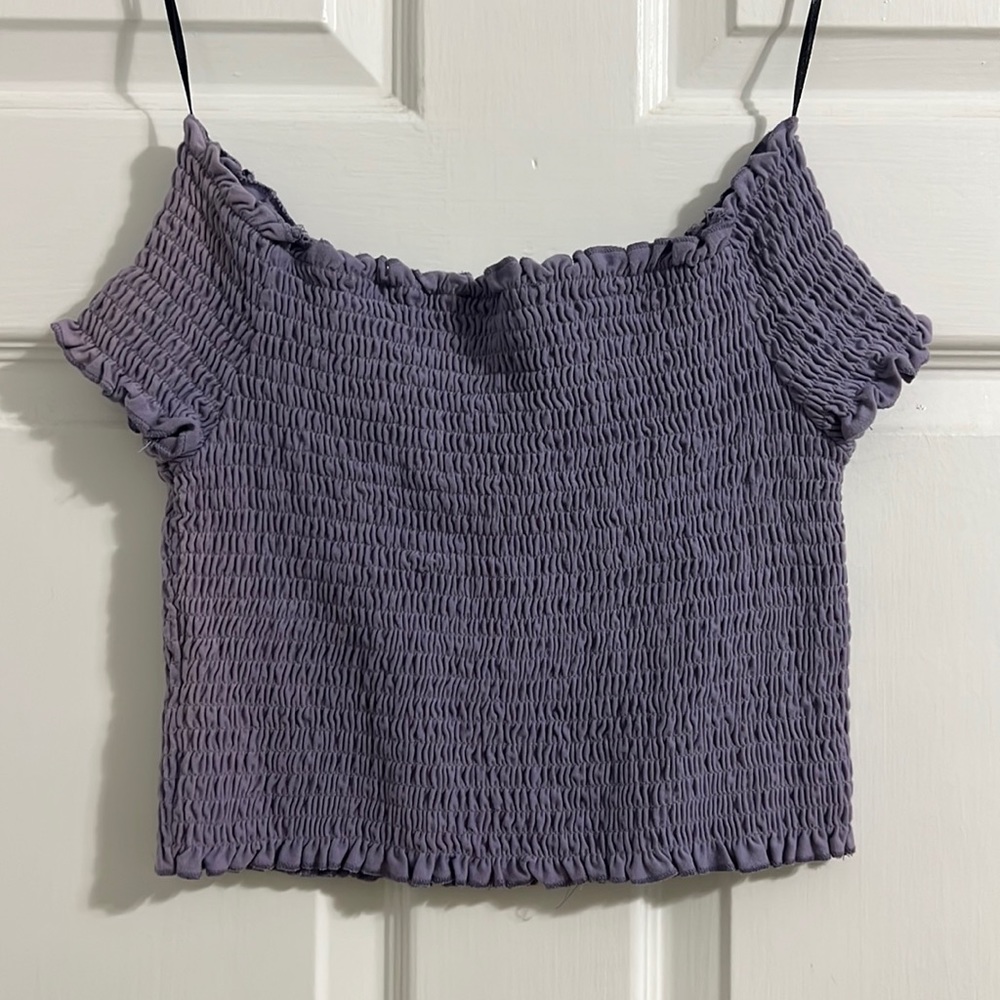 Off the shoulder lavender top